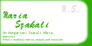 maria szakali business card